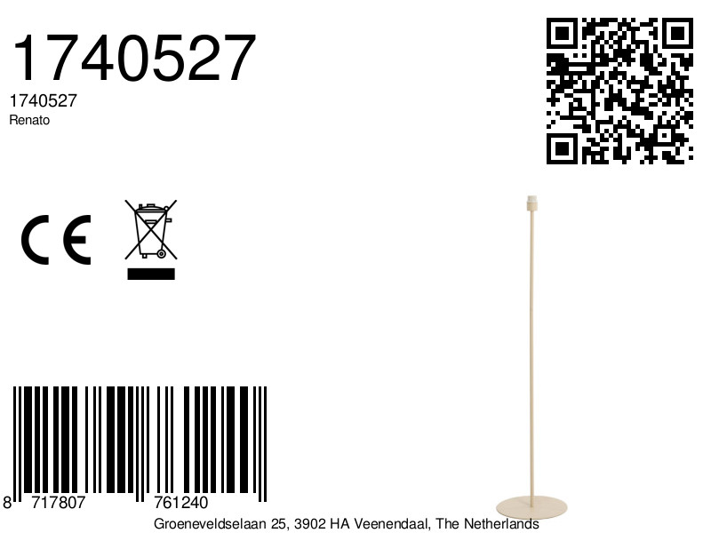 Beige Bodenlampe im minimalistischen Design Light & Living Renato – Bild 7