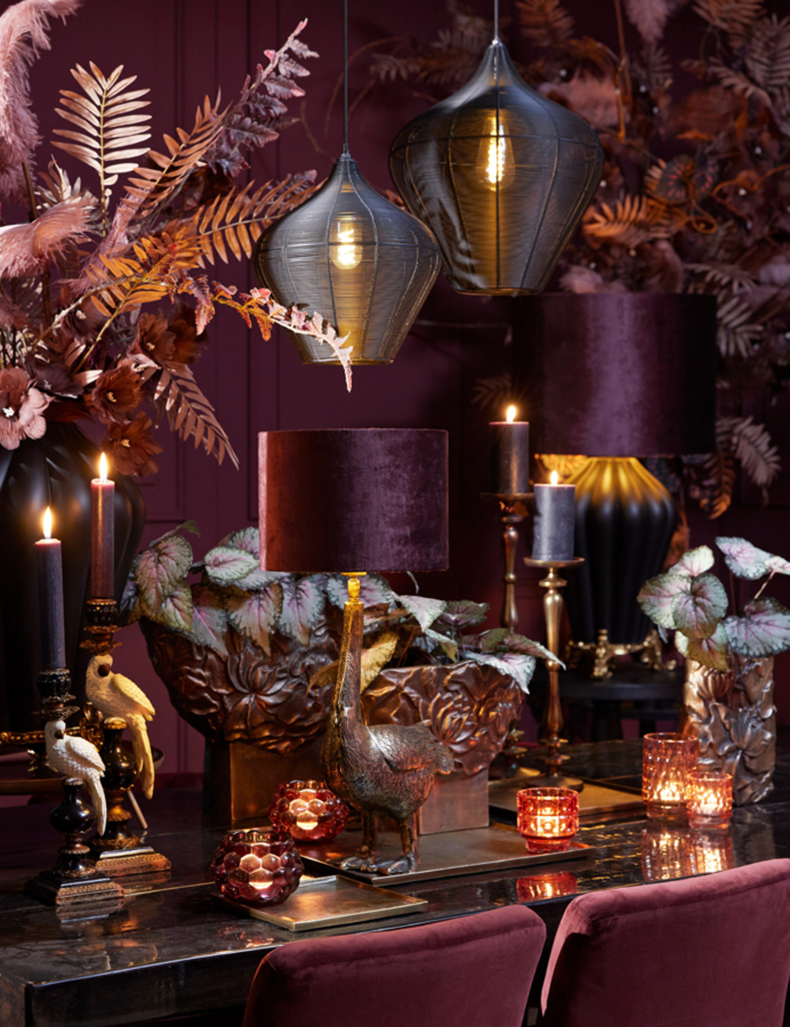 Lila zylinderförmiger Lampenschirm Light & Living Gemstone – Bild 4