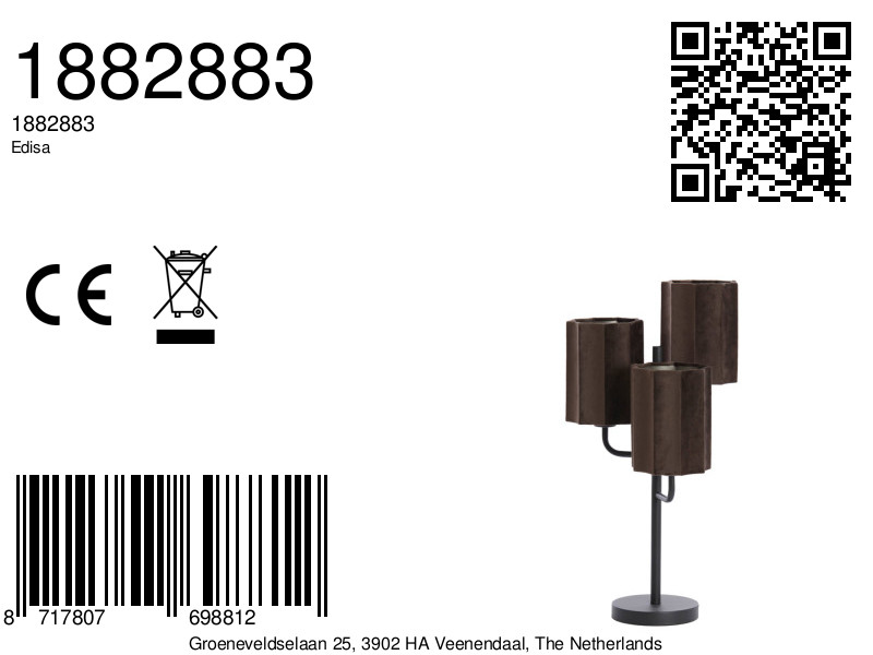 Geometrische 3-flammige Tischlampe mit Schirmen Light & Living Edisa – Bild 8