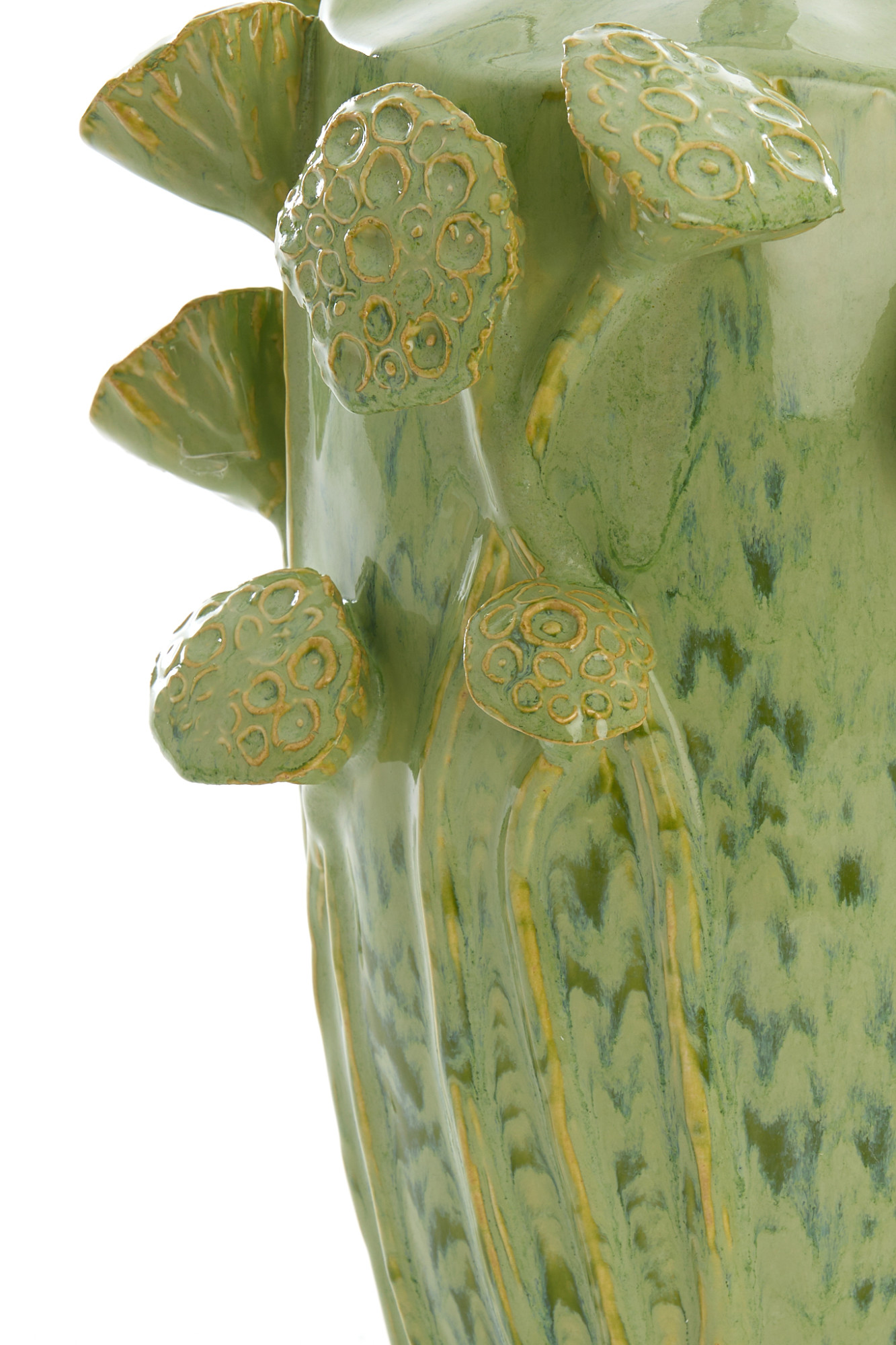 Keramischer Lampenfuß grün mit Blumendesign Light & Living Lavci – Bild 4