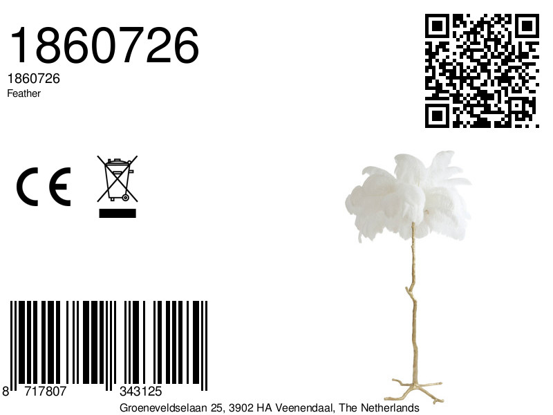 Design-Stehleuchte mit weißen Federn Light & Living Feather – Bild 8