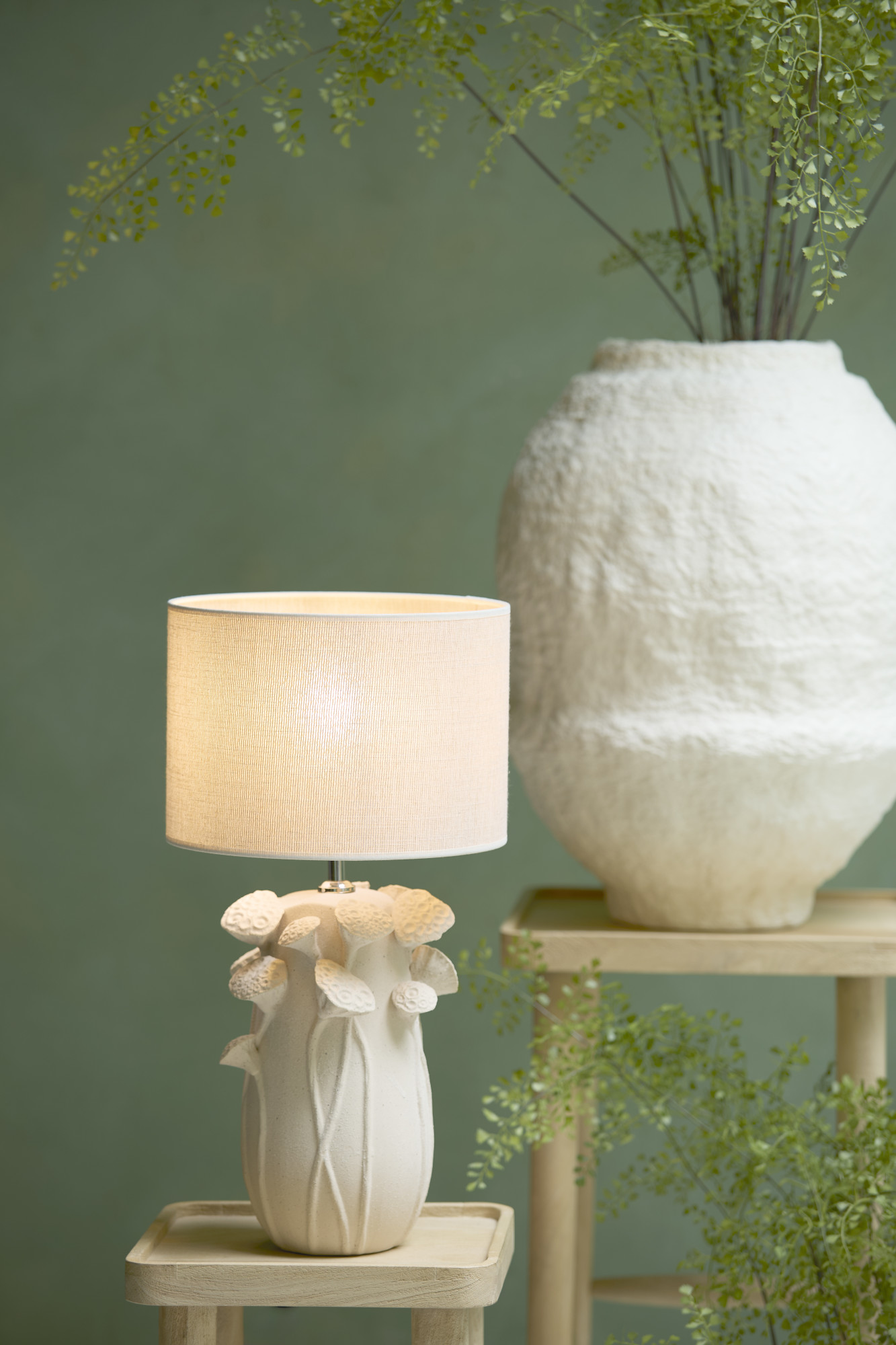 Keramischer Lampenfuß mit Blumenmuster Light & Living Lavci