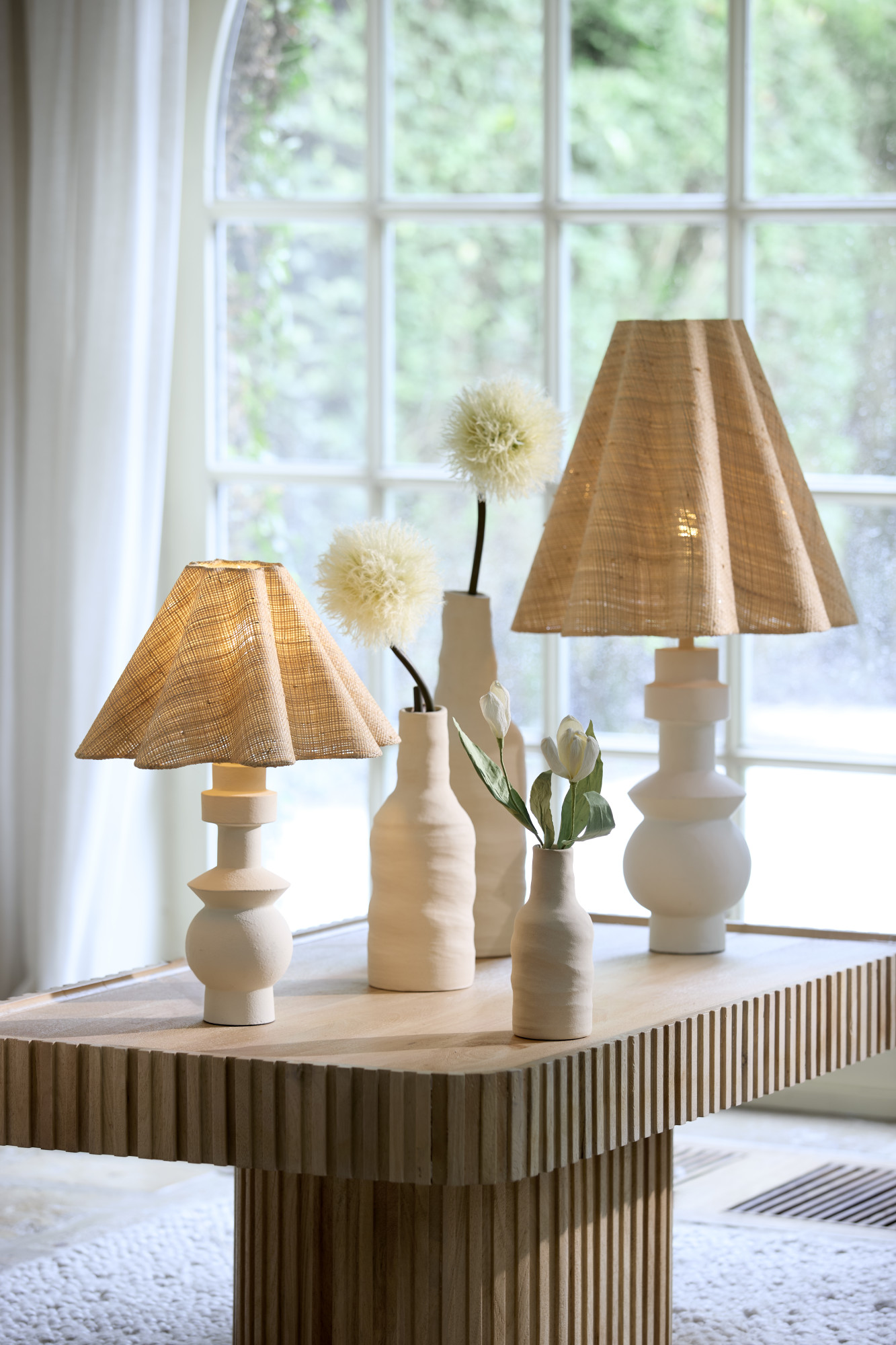 Weiße Lampenfuß geometrisches Design Light & Living Esino – Bild 4