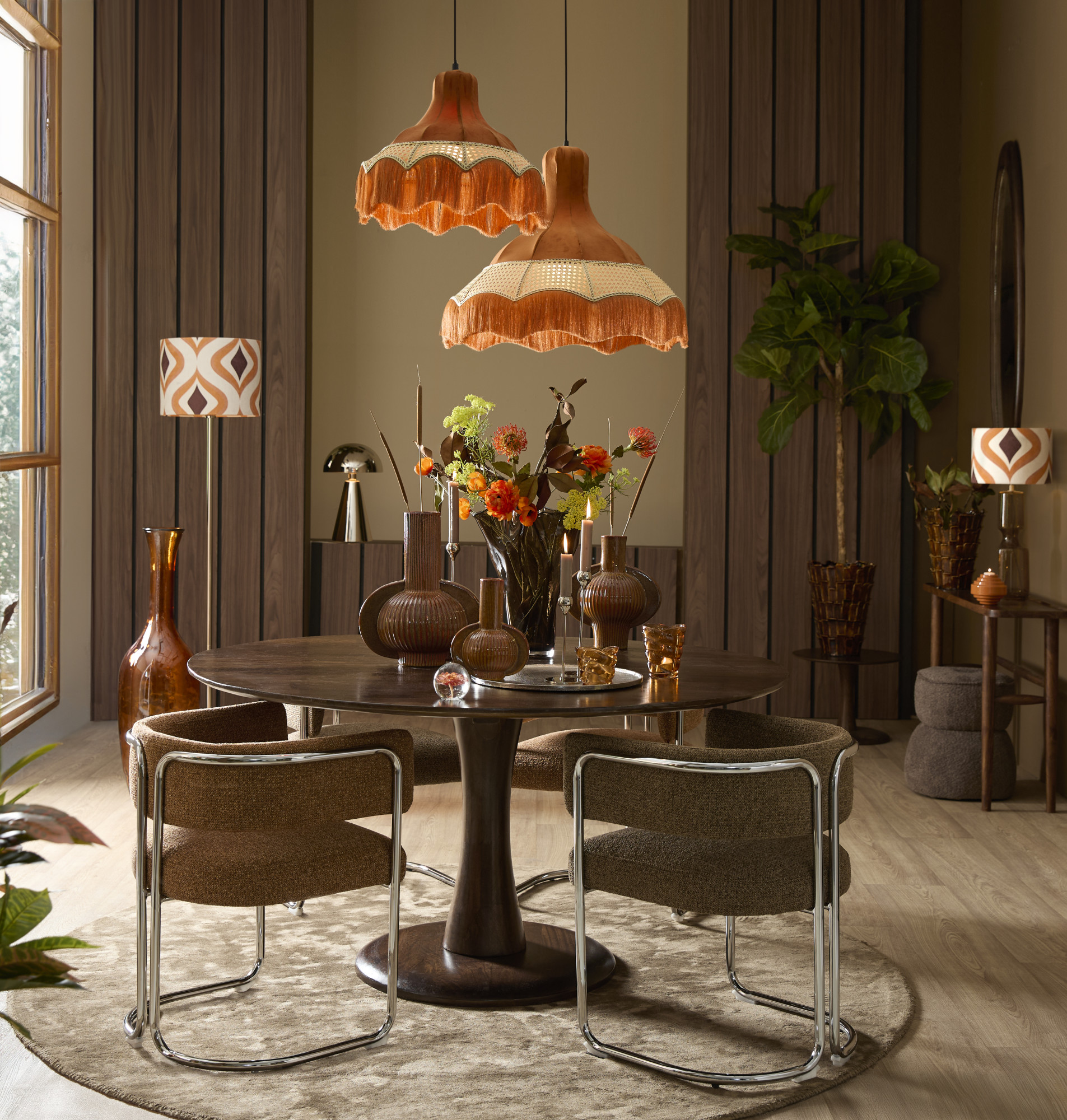 Retro-Muster Lampenschirm in Orangeton Light & Living Cookie – Bild 4