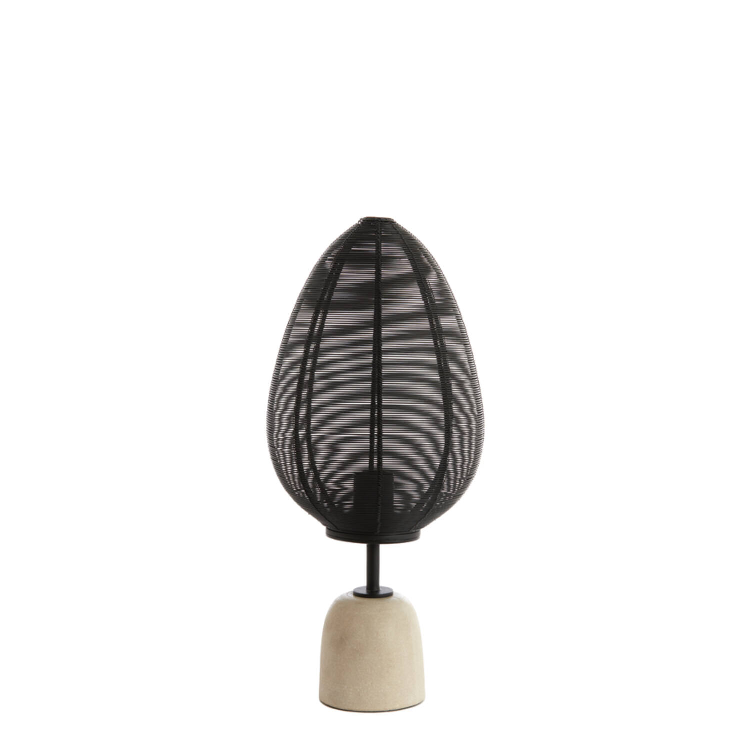 Schwarze Tischleuchte Light & Living Joley mit ovalem Drahtschirm