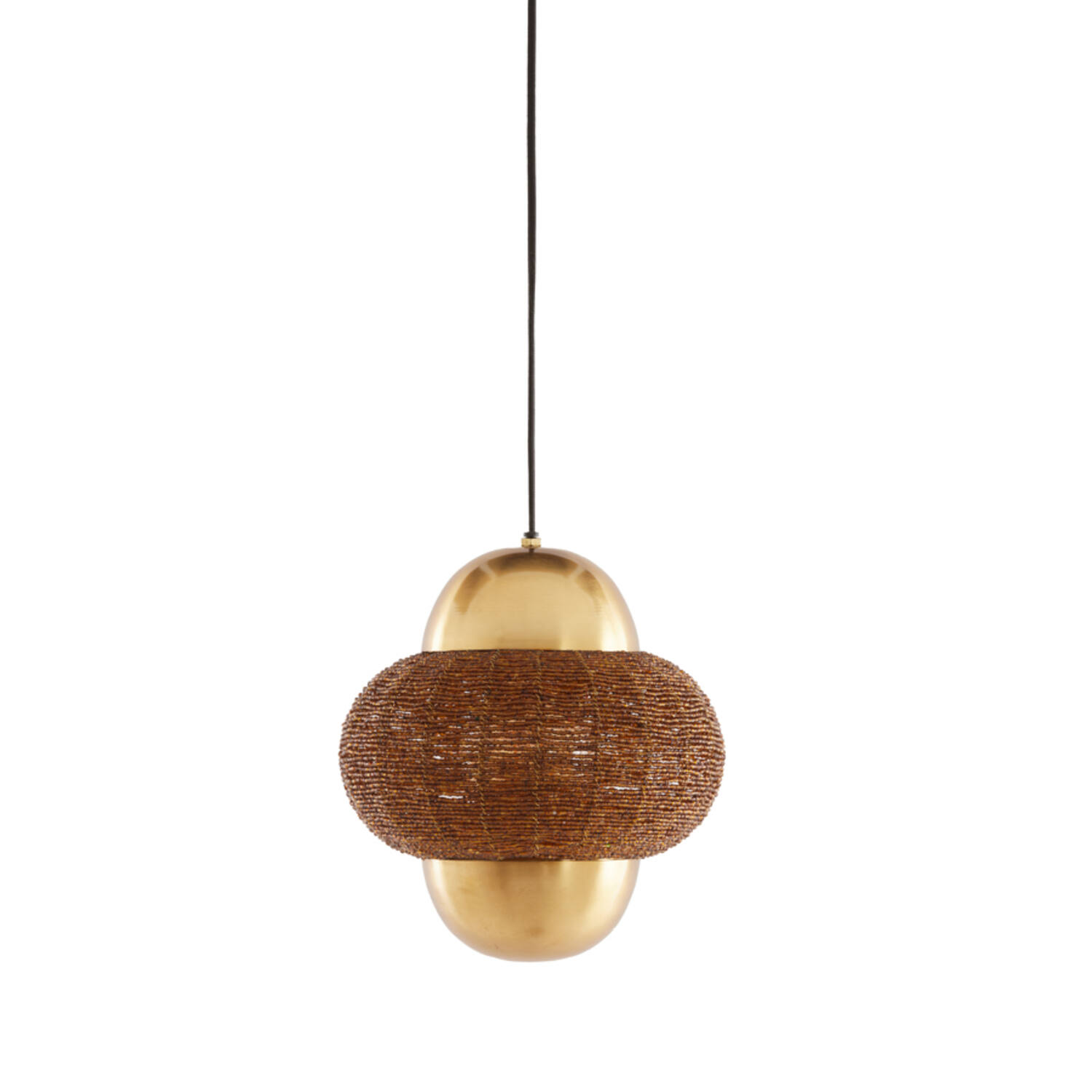 Goldene Hängelampe mit Metall-Rattanstruktur Light & Living Cetara
