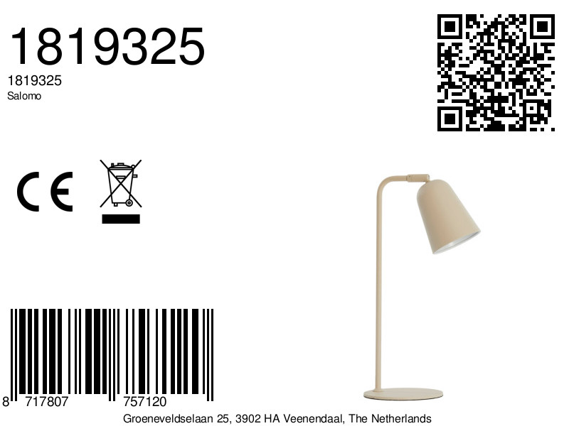 Beige Tischlampe im modernen Stil Light & Living Salomo – Bild 8