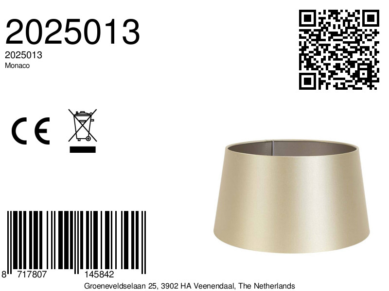 Lampenschirm in Champagnerfarbe, konisch Light & Living Monaco – Bild 3