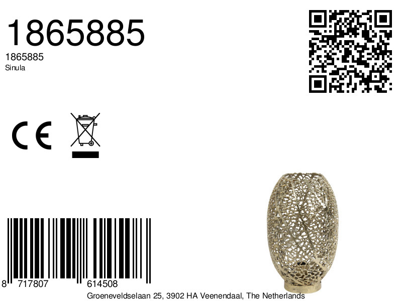 Goldene Tischlampe mit offenen Mustern Light & Living Sinula – Bild 9