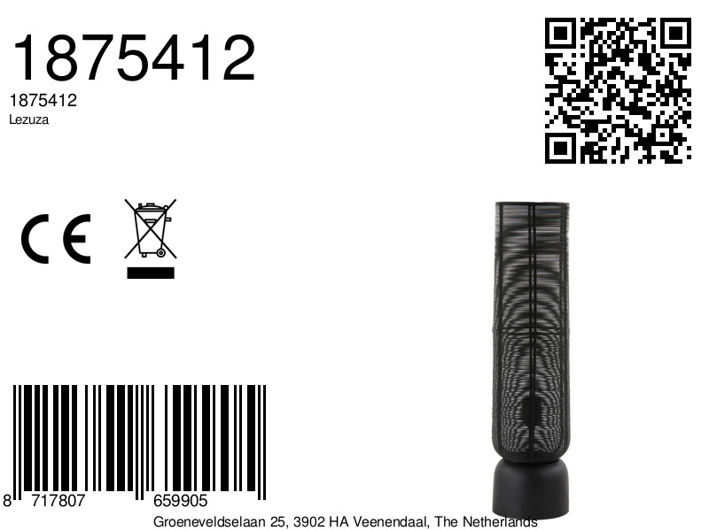 Zylindrische Tischlampe schwarz aus Draht Light & Living Lezuza – Bild 8