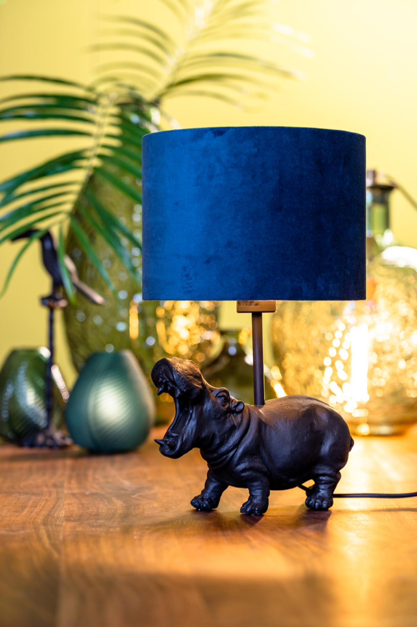 Blaußer samtener Lampenschirm zylindrisch Light & Living Velours – Bild 4