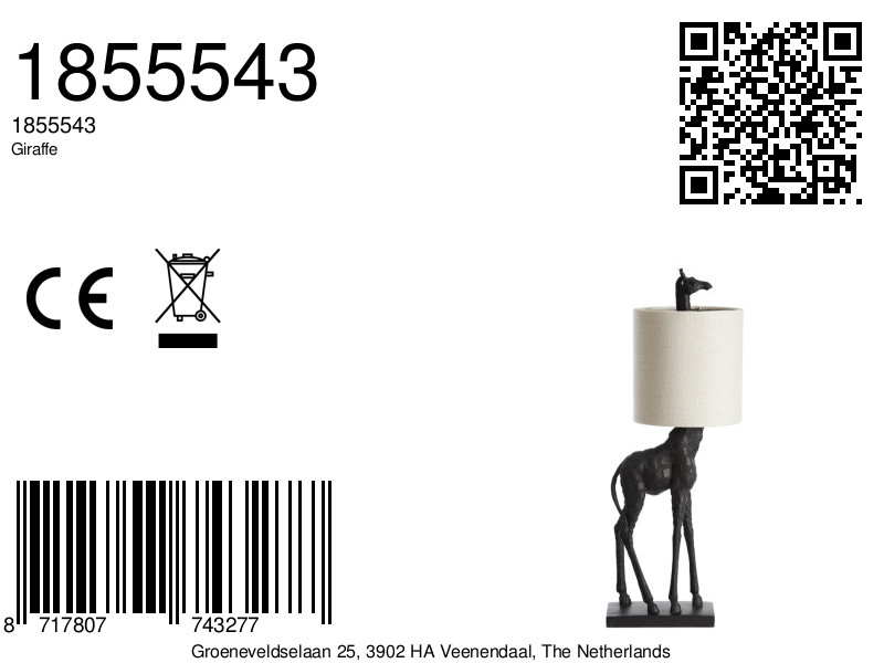 Giraffen-Tischleuchte mit weißem Schirm Light & Living Giraffe – Bild 8