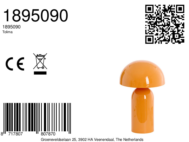 Orangener Pilz-Designlampe Light & Living Tolima – Bild 5