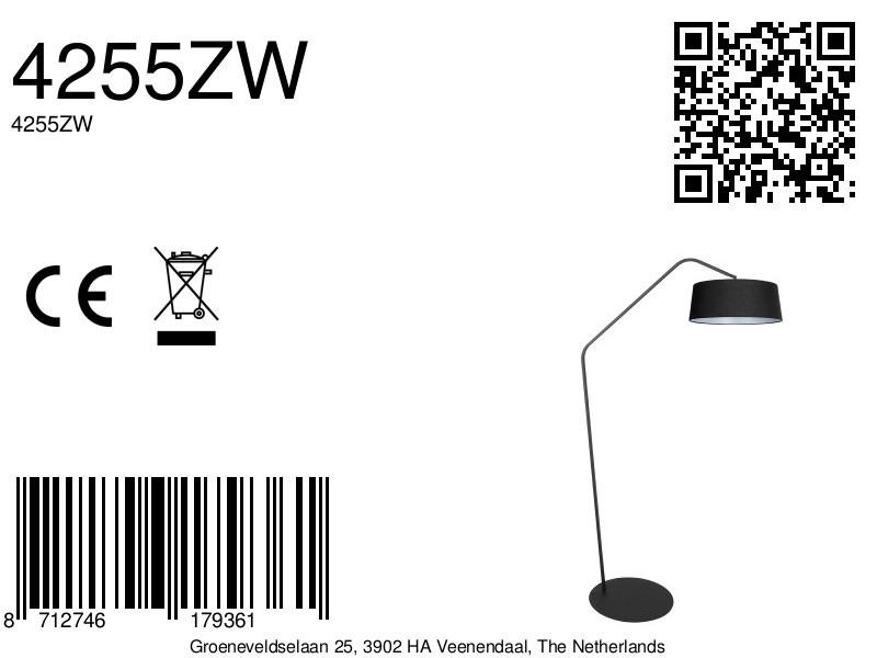 Moderne Lampe mit schwarzem konischem Schirm Anne Lighting ZigZag – Bild 14