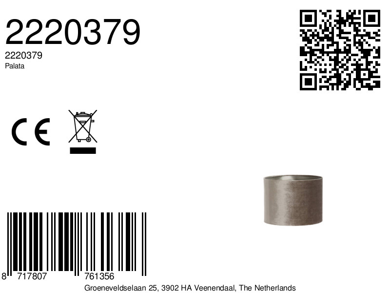 Samt Lampenschirm taupe zylindrisch Light & Living Palata – Bild 6