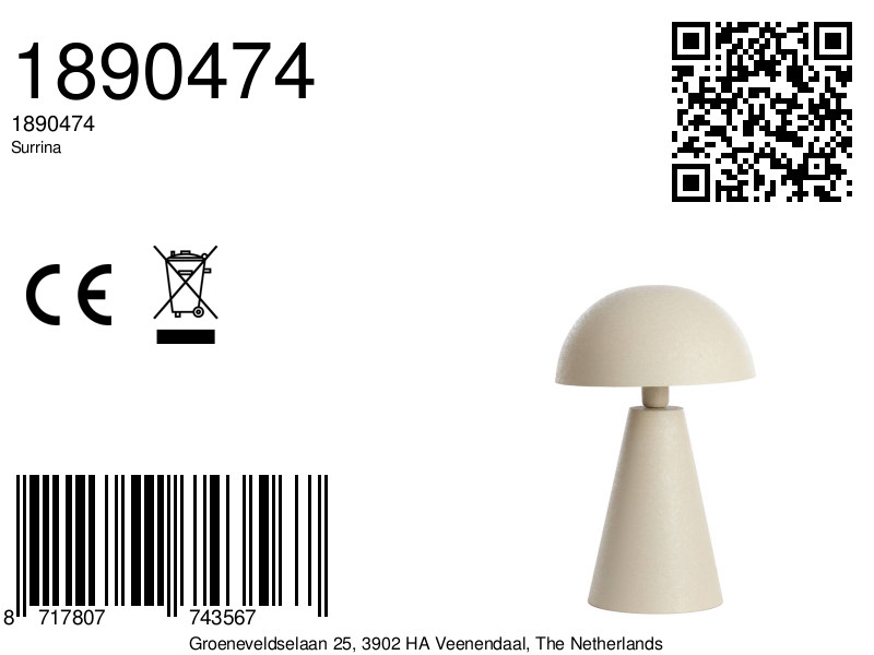 Beige Tischlampe im modernen Stil Light & Living Surrina – Bild 7