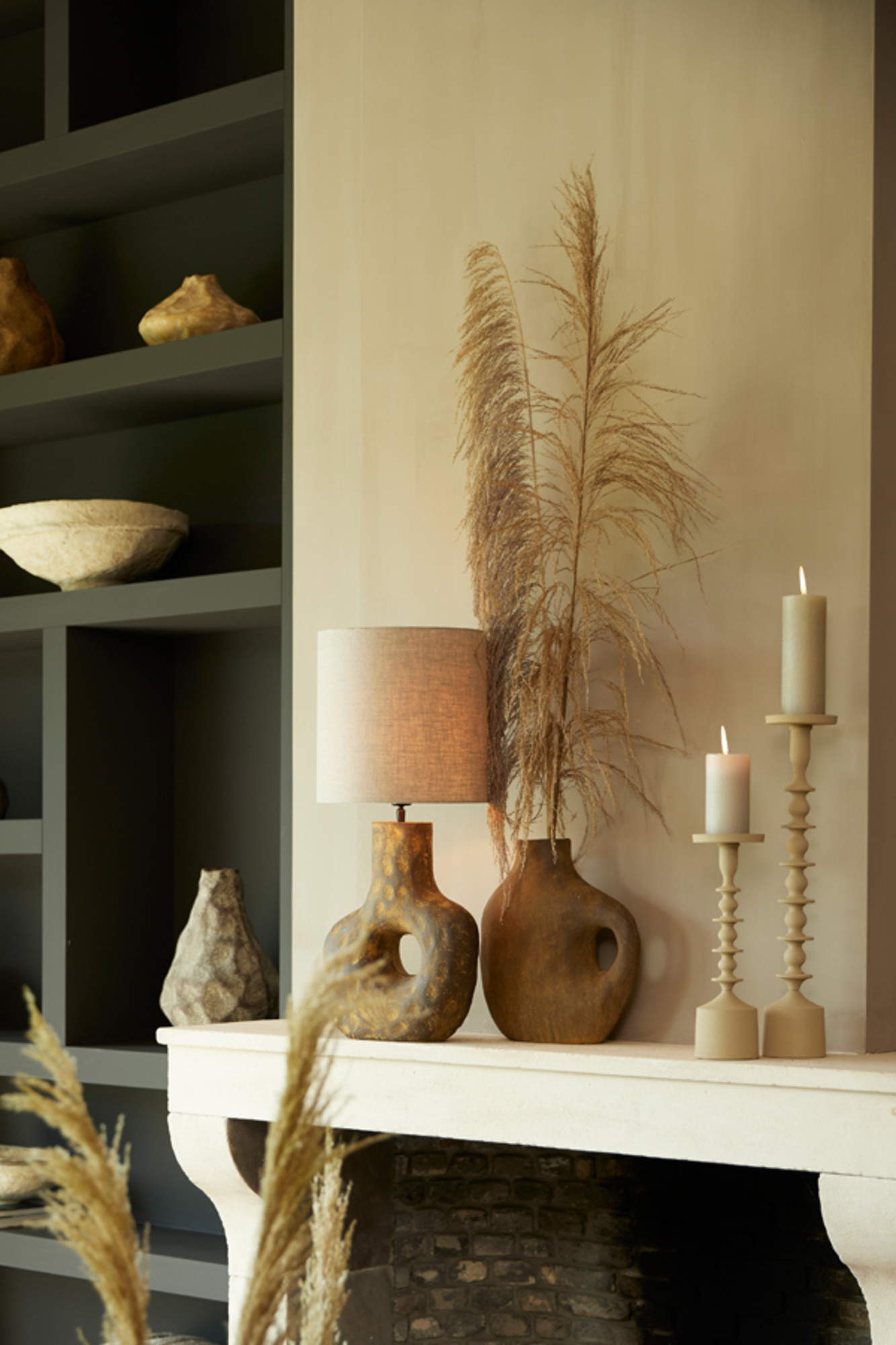 Vintage Lampenfuß Erdtöne Light & Living Tarugi – Bild 4