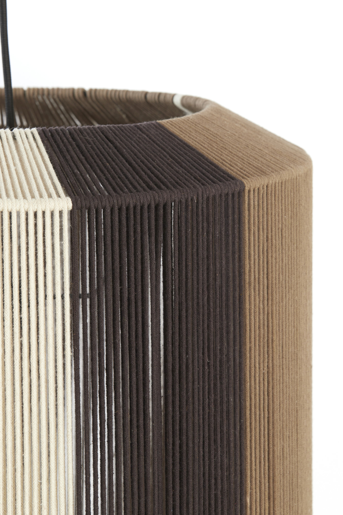 Gestreifte Hängelampe in Braun-Weiß Light & Living Kozana – Bild 5