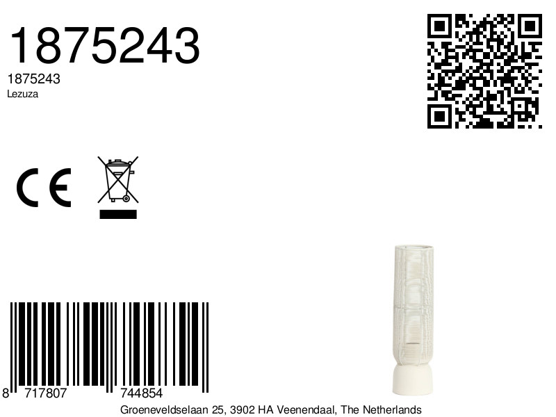 Weiße zylindrische Tischleuchte aus Draht Light & Living Lezuza – Bild 7