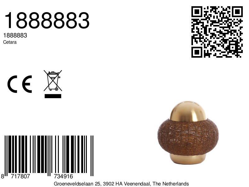 Tischleuchte in Gold mit dekorativen Perlen Light & Living Cetara – Bild 6