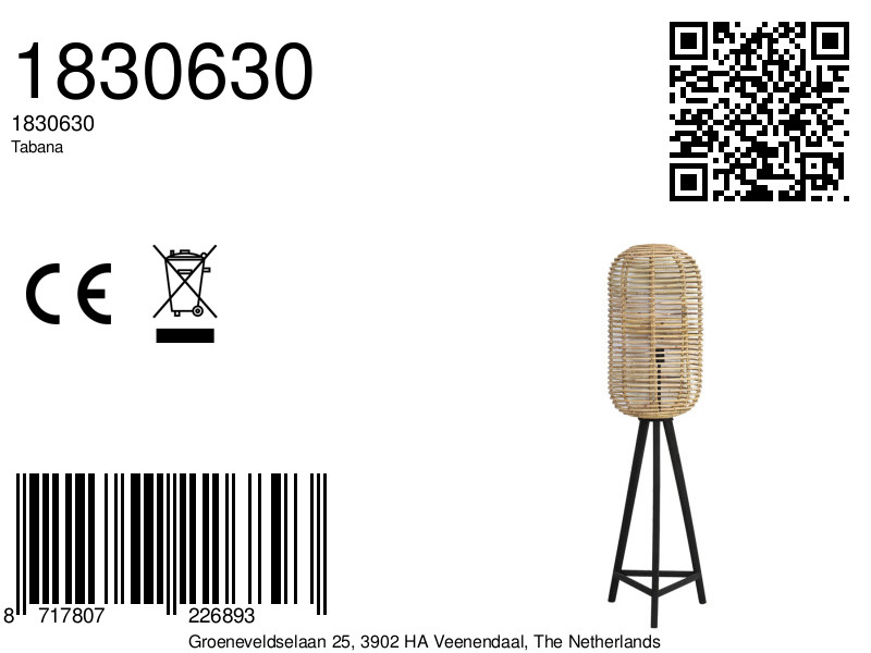 Rattan-Stehleuchte auf Stativ Light & Living Tabana – Bild 4