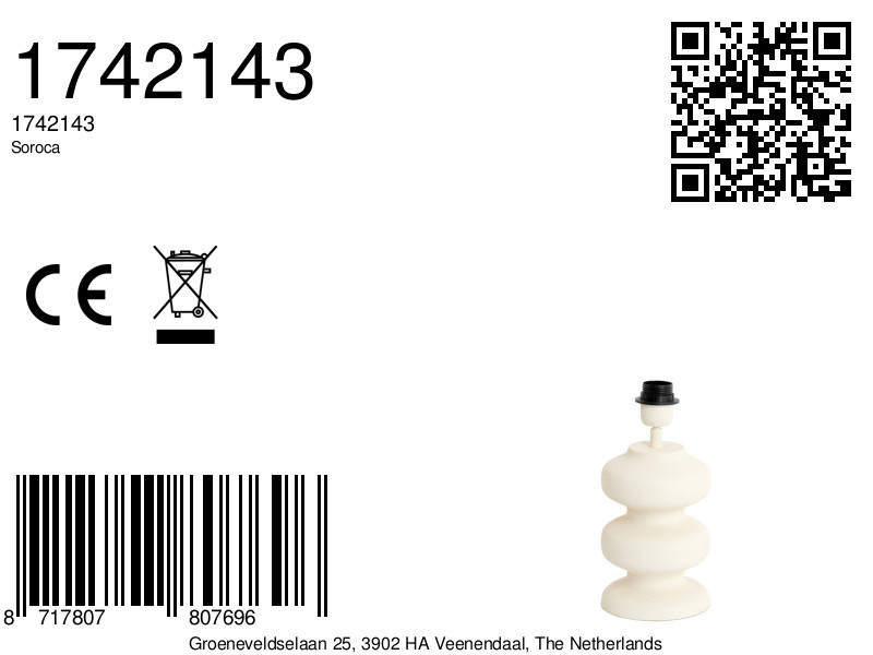 Keramischer Lampenfuß beige Light & Living Soroca – Bild 5