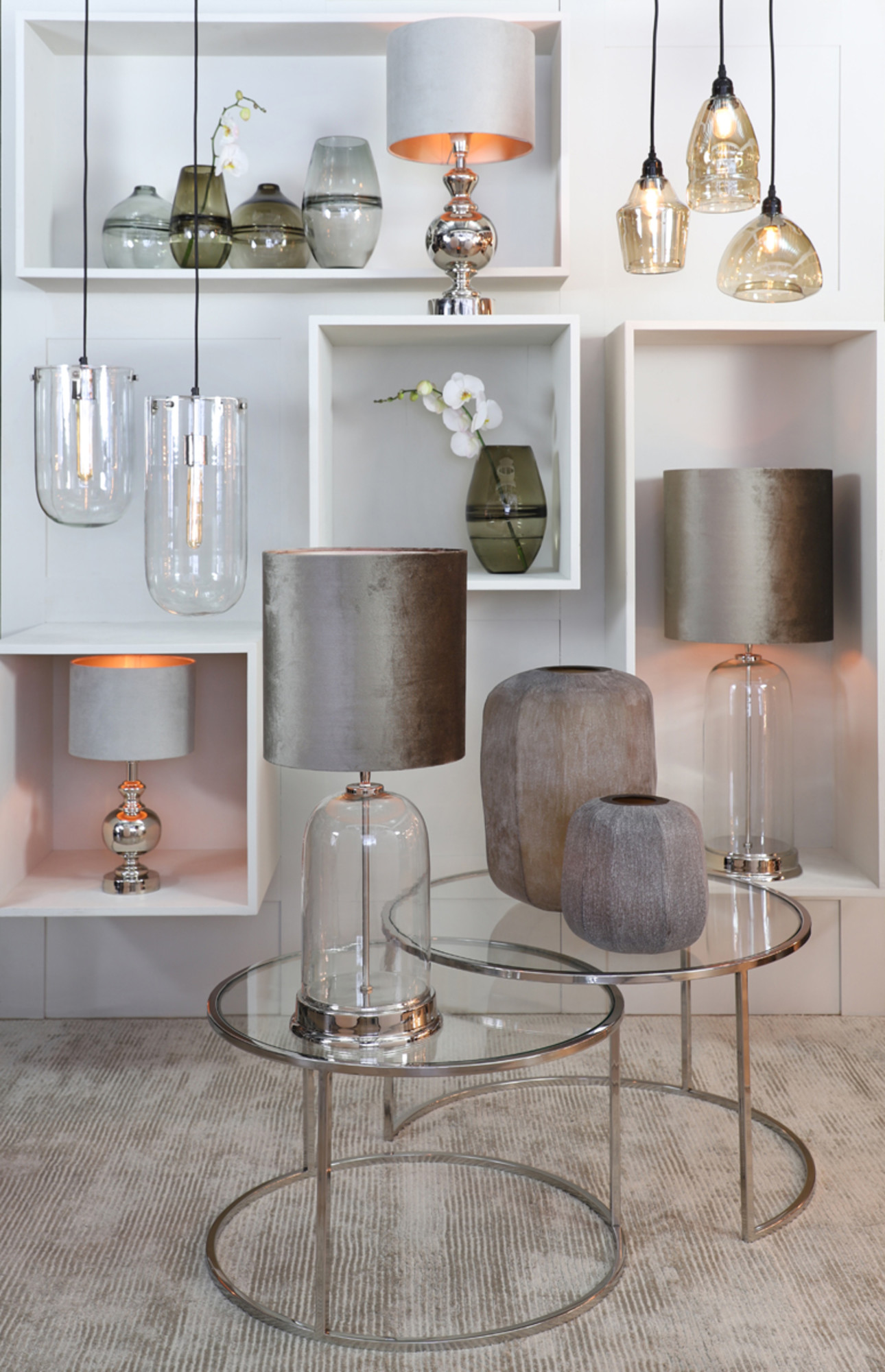 Silberner Lampenfuß modernes Design Light & Living Cady Xs – Bild 3