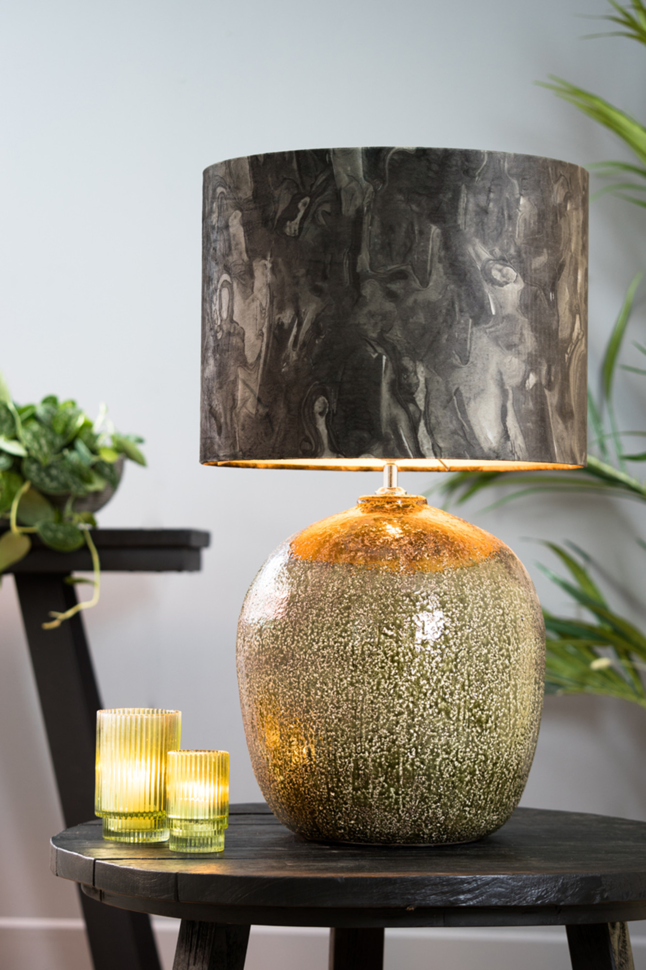 Schwarzer zylindrischer Lampenschirm für dein Interieur Light & Living Marble – Bild 4