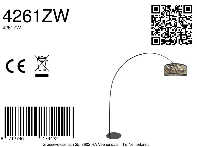 Schwarze Lampe mit Bambus-Geflecht Anne Lighting Curve – Bild 16