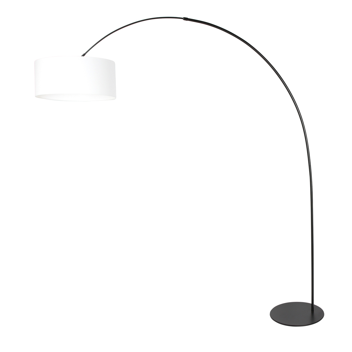 Zeitlose Bogenlampe Schwarz mit Stoffschirm Anne Lighting Curve – Bild 2