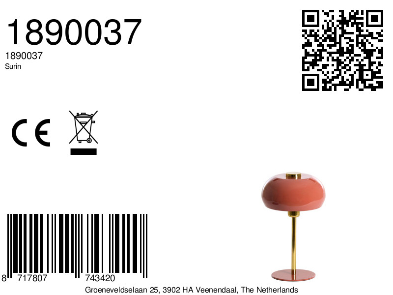 Kupferfarbene Metalllampe mit Glanzfinish Light & Living Surin – Bild 8