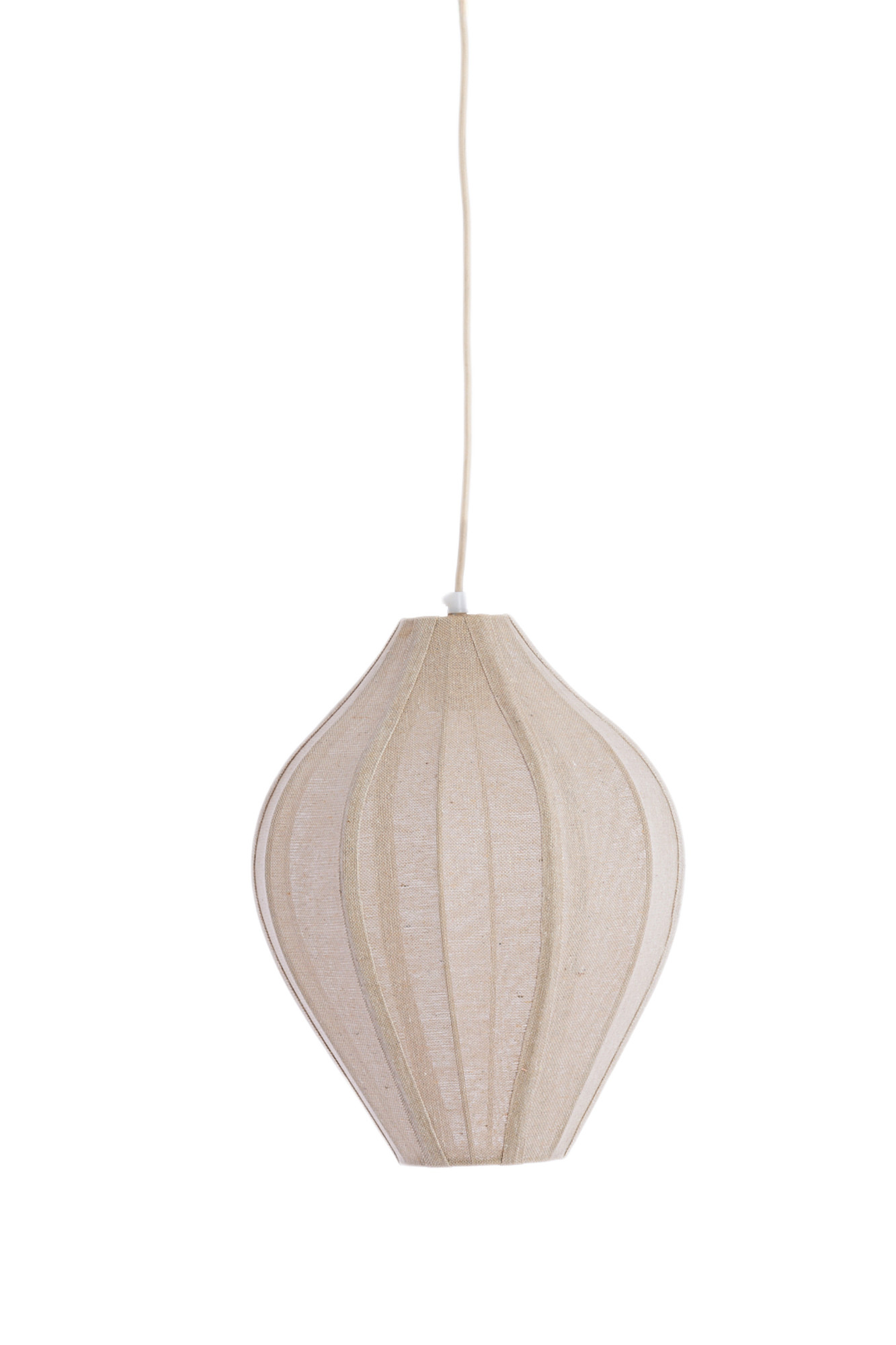 Ovale Hängelampe mit beigefarbenem Stoffschirm Light & Living Pasto – Bild 2