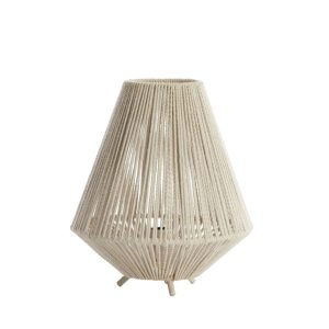 Beige Tischleuchte Light & Living Felida mit Seildetails