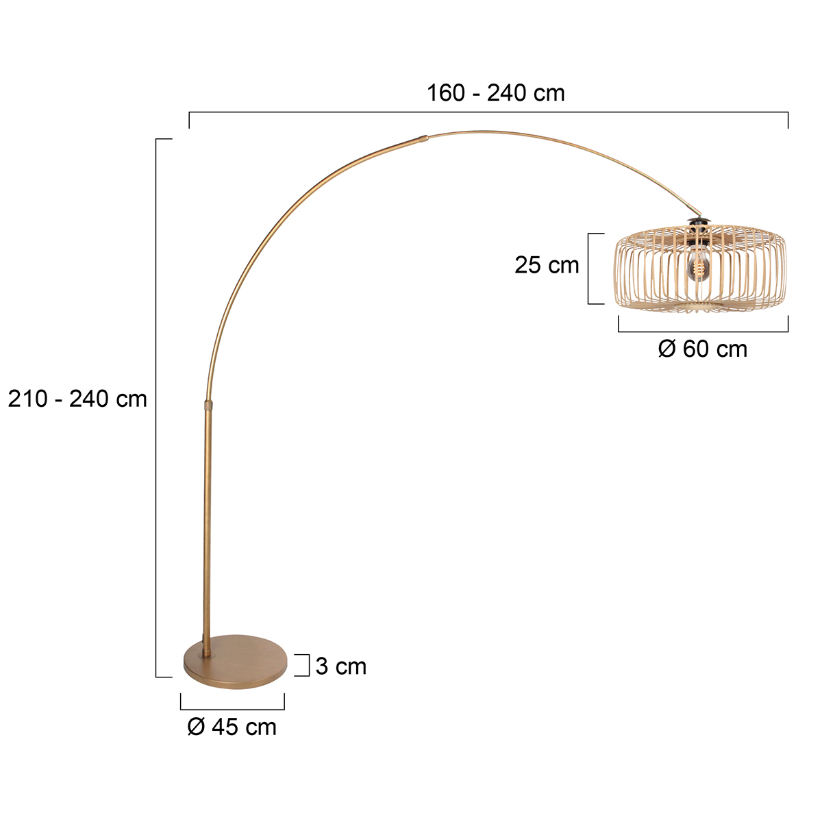 Bogenlampe Bronze mit naturfarbener Kappe Steinhauer Sparkled Light – Bild 6