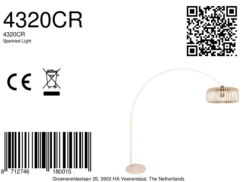 Trendige Creme-Lampe mit Bambus Steinhauer Sparkled Light – Bild 2