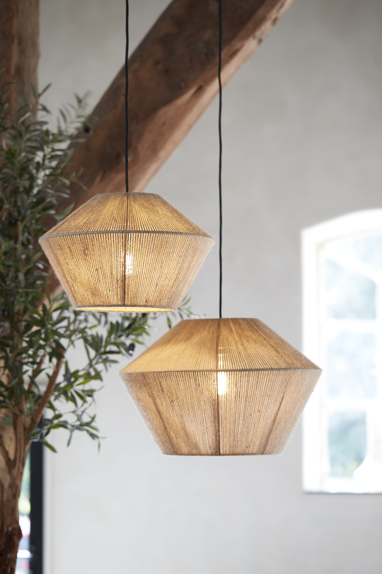 Grüne Stoff-Hängelampe mit geometrischer Form Light & Living Fugia – Bild 4