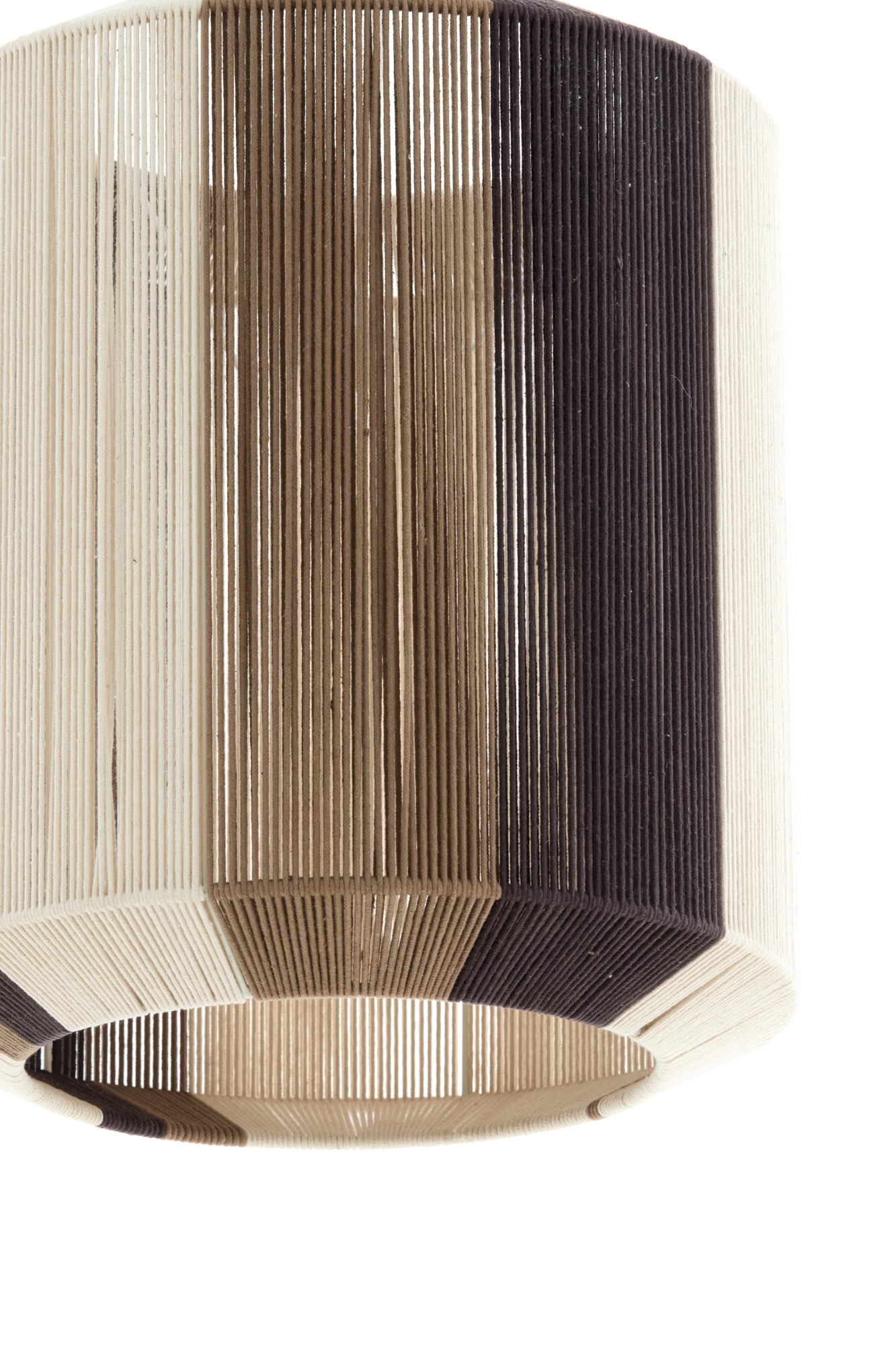 Braun gestreifte Stoff-Hängelampe Light & Living Kozana – Bild 4