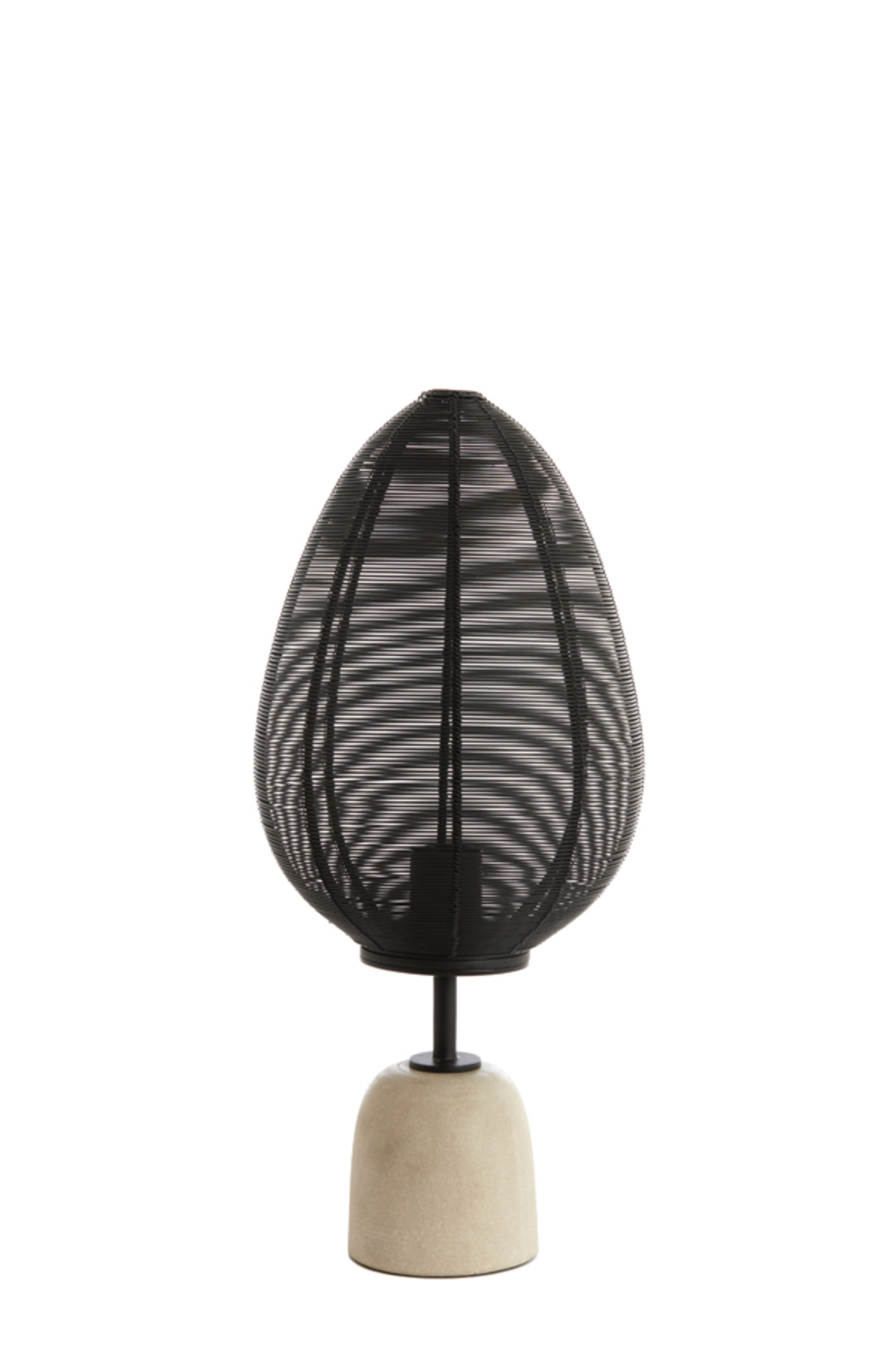 Schwarze Tischleuchte Light & Living Joley mit ovalem Drahtschirm – Bild 2