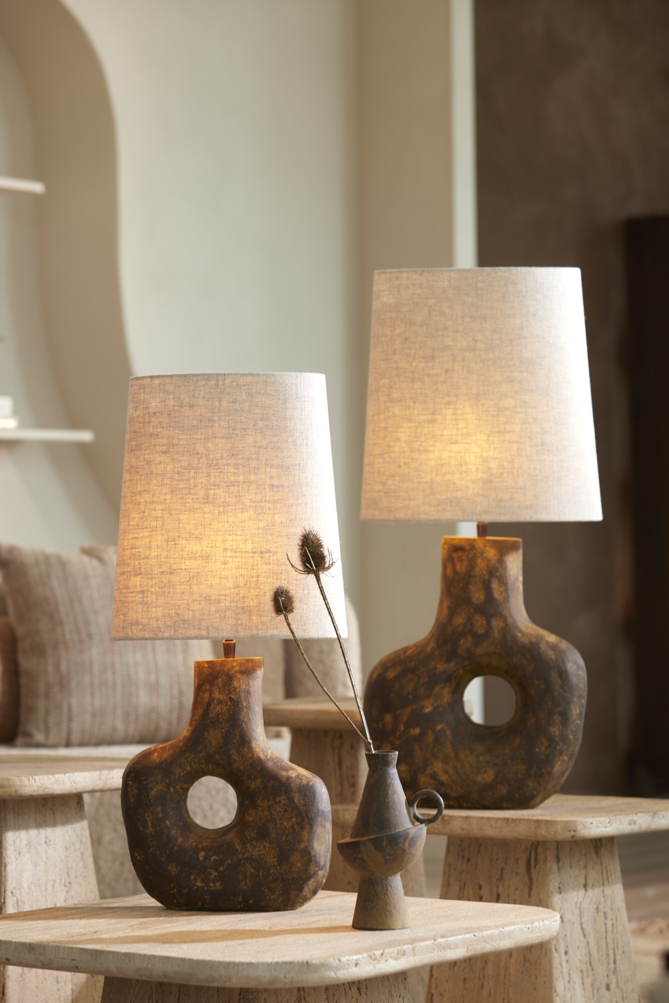 Vintage Lampenfuß Erdtöne Light & Living Tarugi – Bild 5