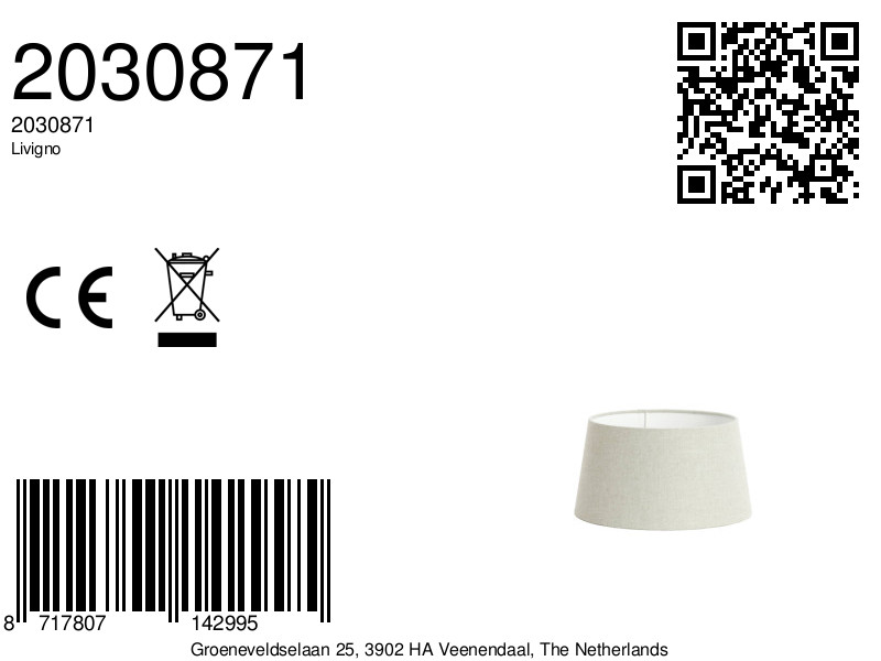 Stilvolle Stofflampe in Beige Light & Living Livigno – Bild 7