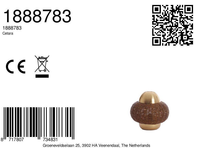 Braune Tischleuchte mit goldenen Akzenten Light & Living Cetara – Bild 6