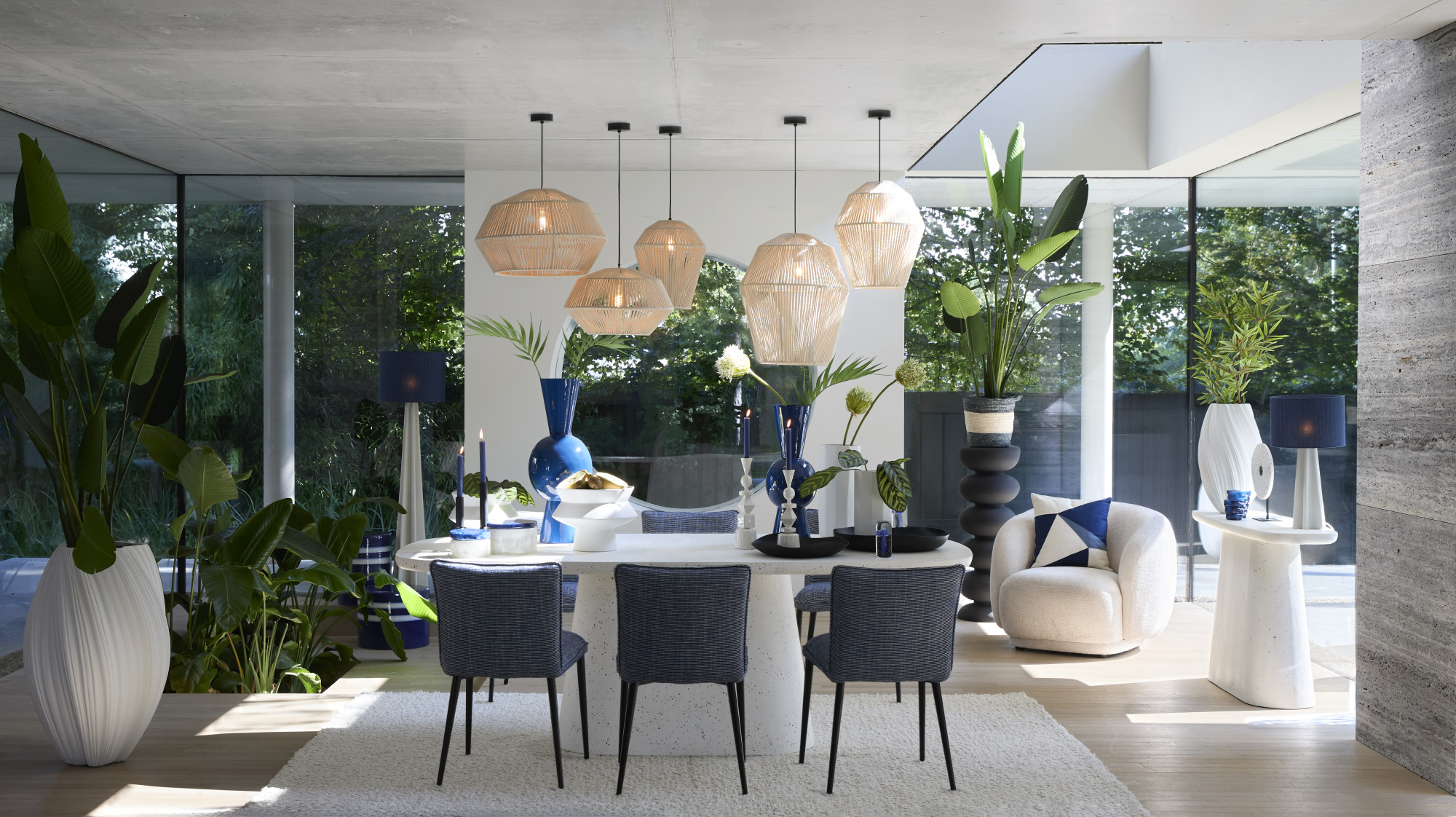 Naturfarbene Hängelampe mit Seildesign Light & Living Deya – Bild 4