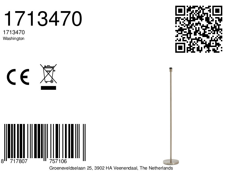 Lampfuß aus Metall in Silberfarbe Light & Living Washington – Bild 6