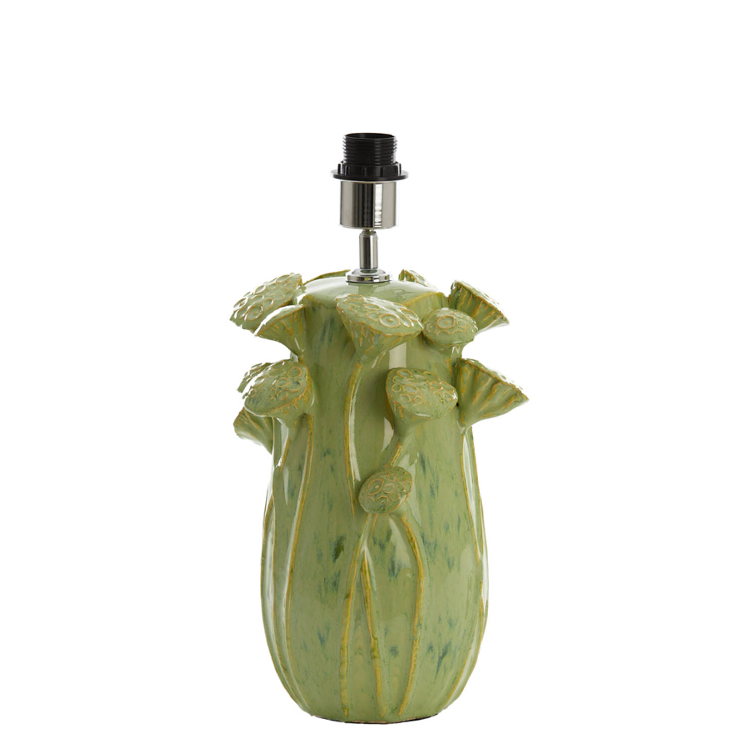 Keramischer Lampenfuß grün mit Blumendesign Light & Living Lavci