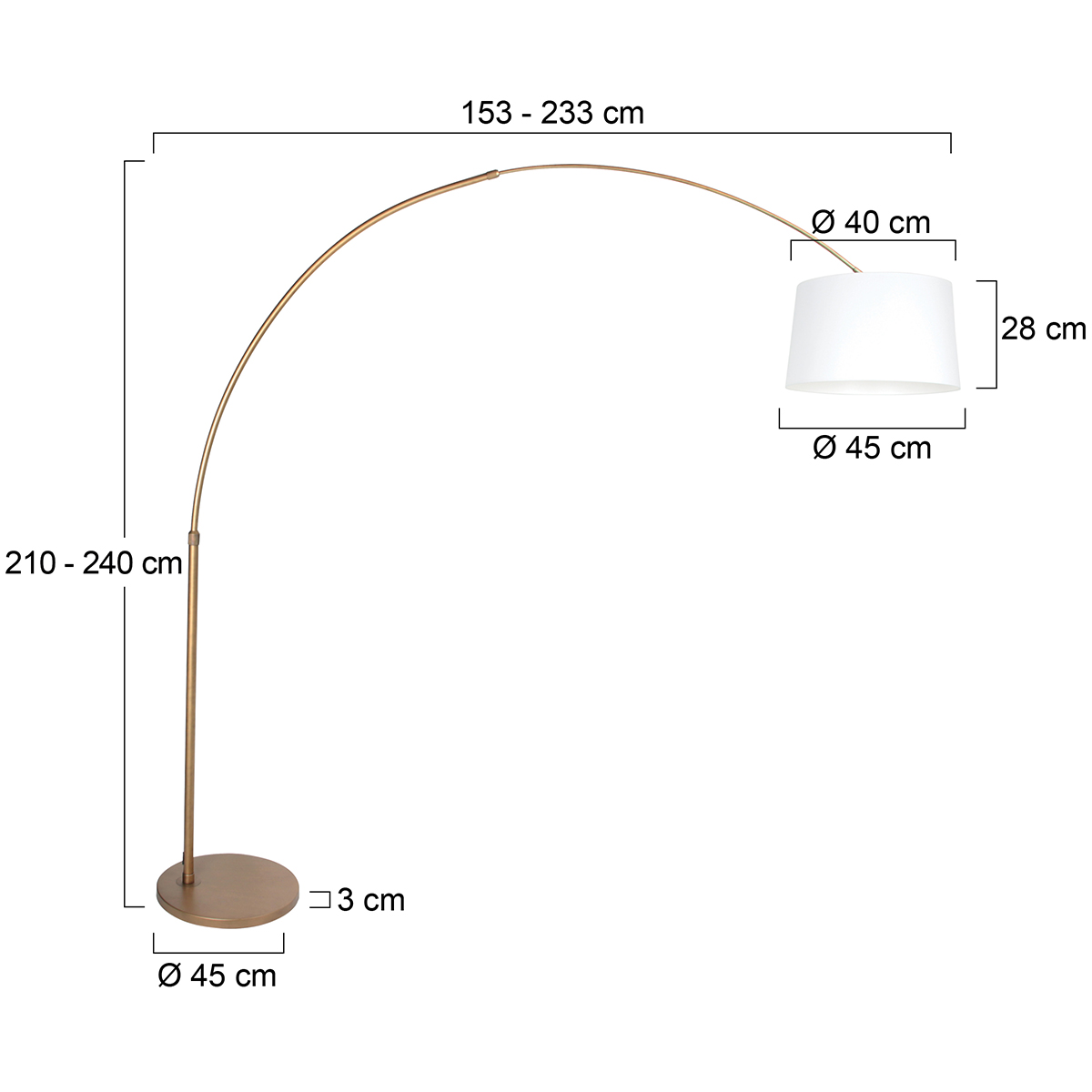 Bogenlampe Bronze mit weißem Stoffschirm Steinhauer Sparkled Light – Bild 6
