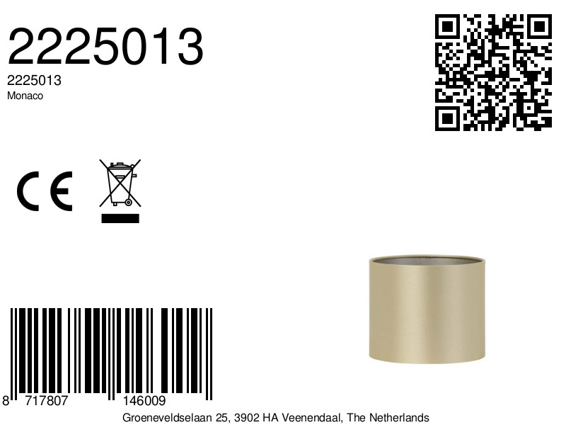 Zylindrischer Lampenschirm gold Light & Living Monaco – Bild 4