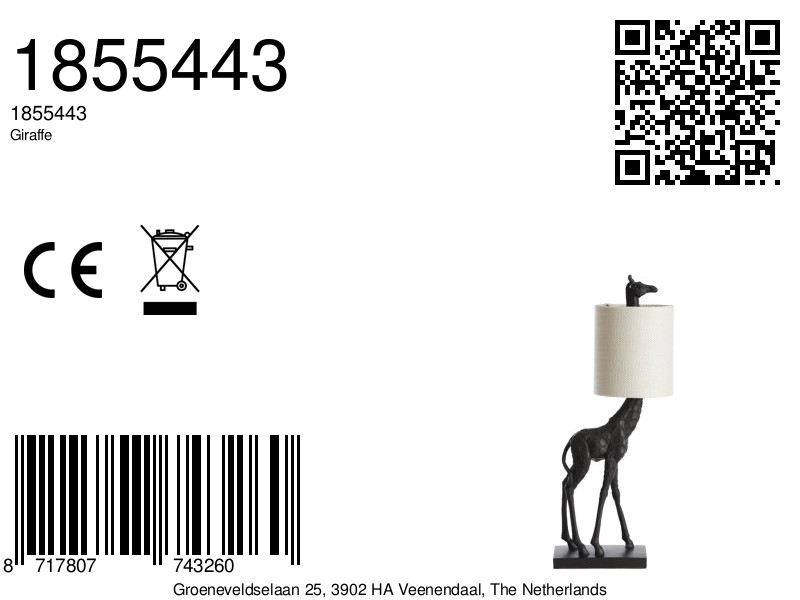 Schwarze Giraffen-Tischlampe Light & Living Giraffe – Bild 8