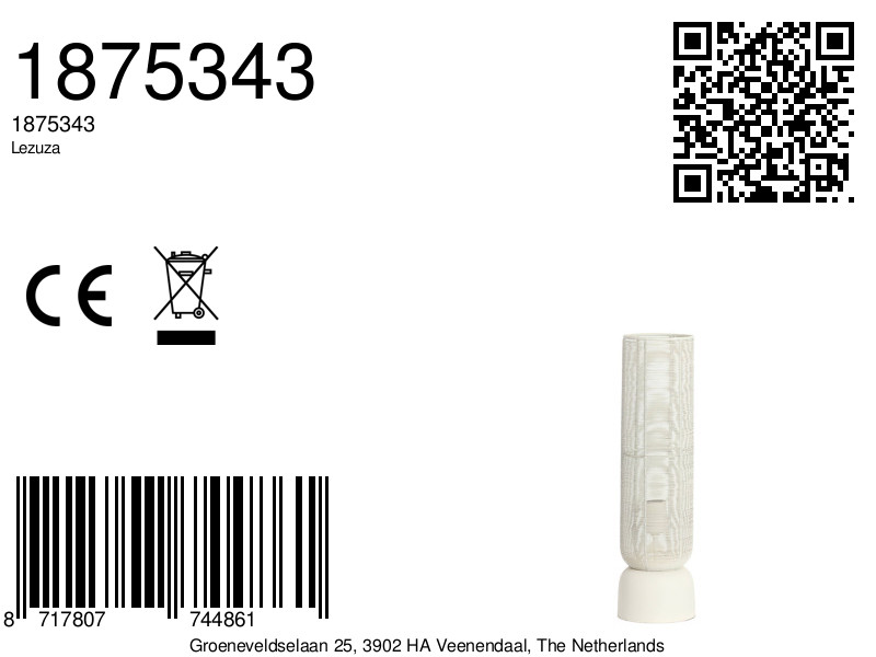 Zylindrische Lampenfuß in Weiß Light & Living Lezuza – Bild 7