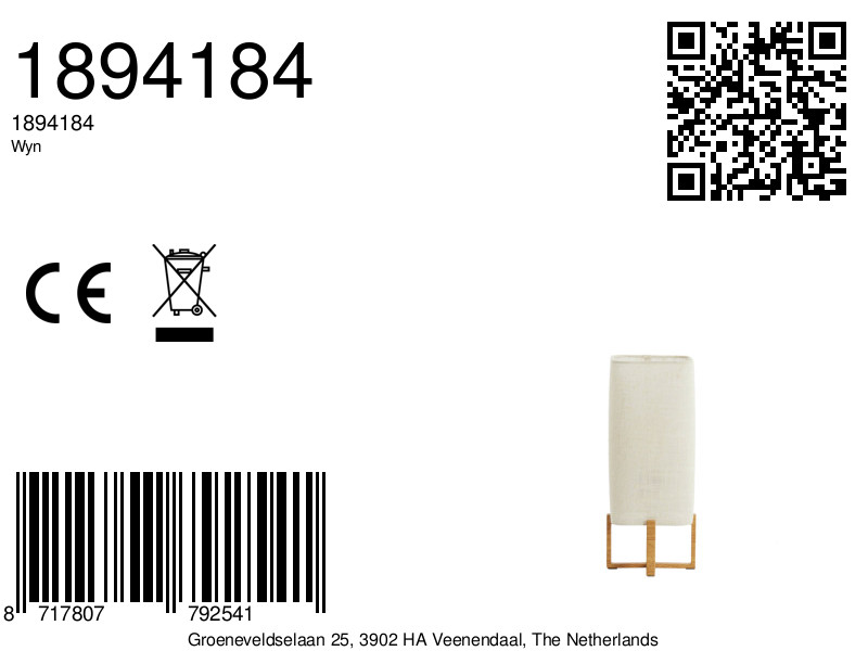 Rechteckige Tischlampe aus weißem Stoff Light & Living Wyn – Bild 7