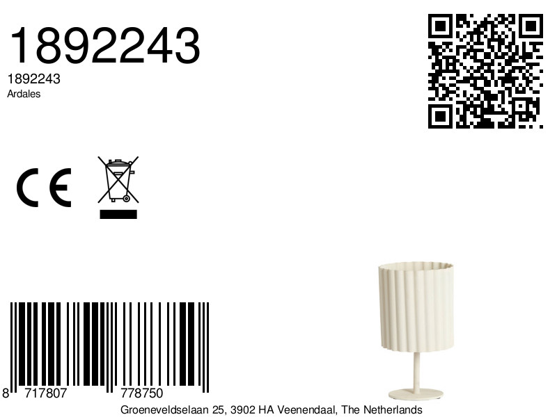 Weiße Tischlampe mit plissierter Struktur Light & Living Ardales – Bild 6